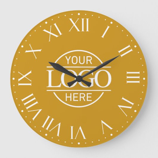 Modern Yellow Branded Company Business Logo Custom Große Wanduhr (Vorderseite)