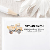 Modern Yellow Construction Birthday Return Address (Insitu)