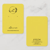 Modern Yellow Earring Display Card Visitenkarte (Vorne/Hinten)