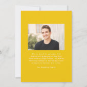 Modern Yellow Frame 2 Photo Graduation Ankündigung (Rückseite)