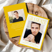 Modern Yellow Frame 2 Photo Graduation Ankündigung