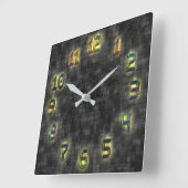 Modern Yellow Glow Art Wall Clock Quadratische Wanduhr (Winkel)