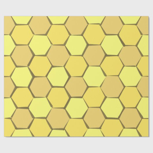 Modern Yellow Gold Honeycomb Wrapping Paper Geschenkpapier (Flach)