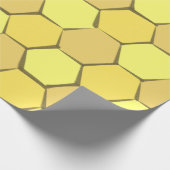 Modern Yellow Gold Honeycomb Wrapping Paper Geschenkpapier (Ecke)