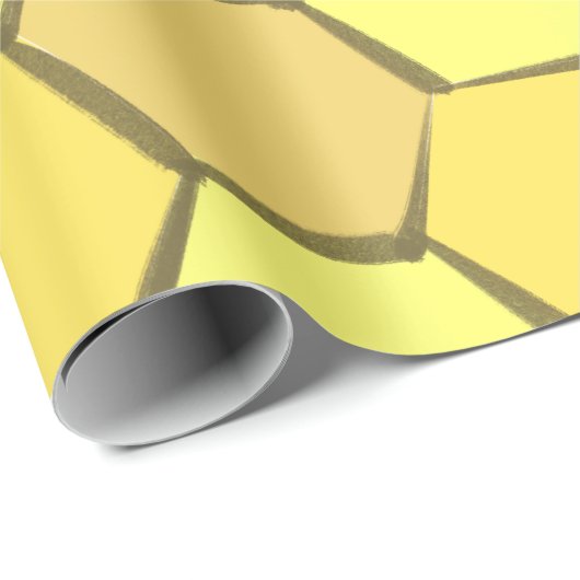Modern Yellow Gold Honeycomb Wrapping Paper Geschenkpapier (Rolleneckpunkt)