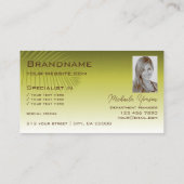 Modern Yellow Gradient Palm Leaf Logo und Foto Visitenkarte (Rückseite)