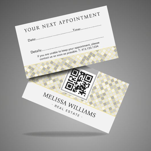 Modern Yellow & Gray Geometric Appointment Card Terminkarte
