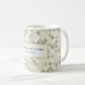 Modern Yellow & Gray Geometric Business Logo  Kaffeetasse (VorderseiteRechts)
