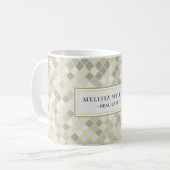 Modern Yellow & Gray Geometric Business Logo  Kaffeetasse (Vorderseite Links)