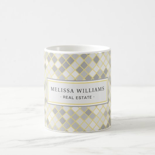 Modern Yellow & Gray Geometric Business Logo  Kaffeetasse (Mittel)
