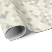 Modern Yellow & Gray Geometric Diamond  Geschenkpapier (Rolleneckpunkt)