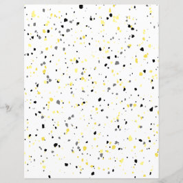 Modern Yellow Grey Tiny Terrazzo Scrapbook Paper