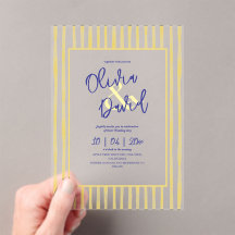 Modern Yellow Hand Written Pinstripe Italy Wedding