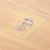 Modern Yellow Hand Written Pinstripe Italy Wedding Acryleinladungen (Ablage )