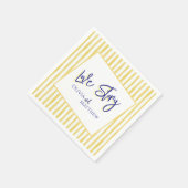 Modern Yellow Hand Written Pinstripe Italy Wedding Serviette (Ecke)