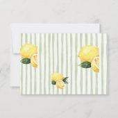 Modern Yellow Hand Written Stripe QR Code Wedding RSVP Karte (Rückseite)