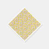 Modern Yellow Lemons with Pink Floral Serviette (Ecke)