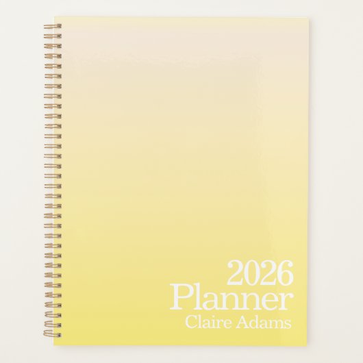 Modern Yellow Ombre Planner Planer (Vorderseite)