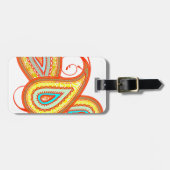 Modern Yellow Orange Aqua Mint Paisley Geschenke Gepäckanhänger (Vorderseite horizontal)