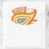 Modern Yellow Orange Aqua Mint Paisley Geschenke Ovaler Aufkleber (Tasche)