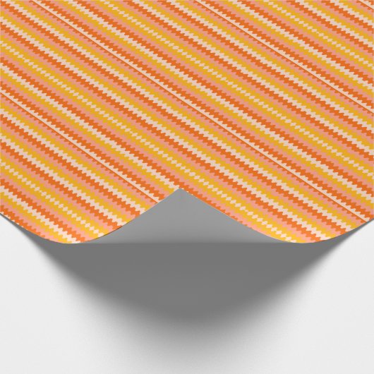 Modern Yellow, Orange & White Zig Zag Pattern Geschenkpapier (Ecke)