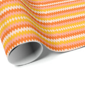 Modern Yellow, Orange & White Zig Zag Pattern Geschenkpapier (Rolleneckpunkt)