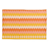 Modern Yellow, Orange & White Zig Zag Pattern Kissenbezug (Rückseite)