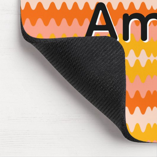 Modern Yellow, Orange & White Zig Zag Pattern Mousepad (Ecke)