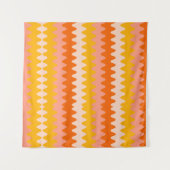 Modern Yellow, Orange & White Zig Zag Pattern Wandteppich (Vorderseite (Horizontal))