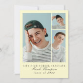 Modern Yellow Photo Graduation Party Einladung (Rückseite)