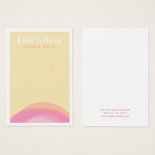 Modern Yellow Pink Earring Display Card (Vorne & Hinten)