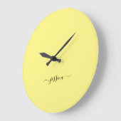 Modern yellow script name large clock große wanduhr (Winkel)