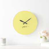 Modern yellow script name large clock große wanduhr (Zuhause)