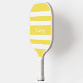 Modern Yellow Script Name Pickleball Schläger (Links)