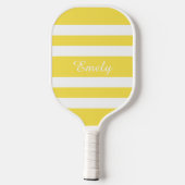 Modern Yellow Script Name Pickleball Schläger (Rückseite)
