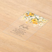 Modern Yellow Spring Floral Easter Dinner Acryleinladungen (Ablage )