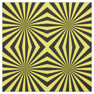 Modern Yellow Sun Ray Muster Stoff