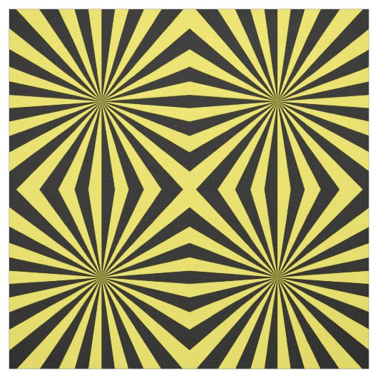 Modern Yellow Sun Ray Muster Stoff (Muster)