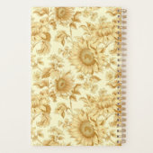 Modern Yellow Sunflower Floral Planner Planer (Rückseite)