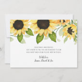 Modern Yellow Sunflower Watercolor Floral Moving Ankündigung (Rückseite)