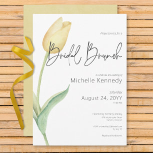 Modern Yellow Tulip Solo Bridal Brunch Einladung