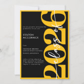 Modern Yellow Typography Graduation Announcement Einladung (Vorderseite)