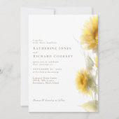 Modern Yellow Watercolor Sunflowers II Einladung (Vorderseite)