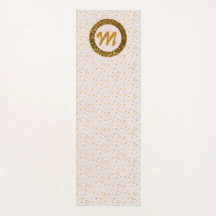 Modern Yoga Girly Monogram Gold Glitzer Blush Pink