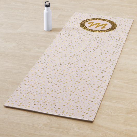 Modern Yoga Girly Monogram Gold Glitzer Blush Pink Yogamatte (Beispiel)