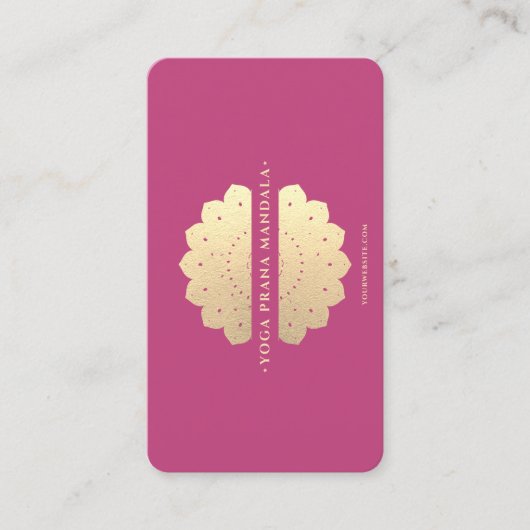 Modern Yoga Instructor Monogram Pink Gold Mandala Visitenkarte (Vorderseite)