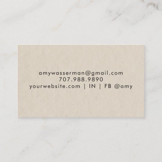 Modern Yoga Instructor Script Yoga Visitenkarte (Rückseite)