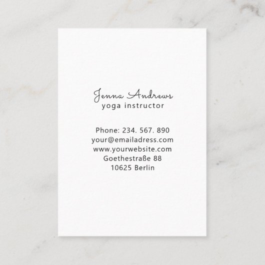 Modern Yoga Massage Wellness Business Card Visiten Visitenkarte (Rückseite)