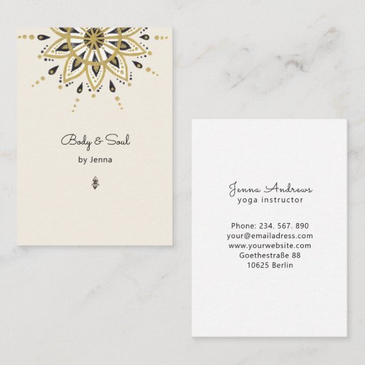 Modern Yoga Massage Wellness Business Card Visiten Visitenkarte (Vorne/Hinten)