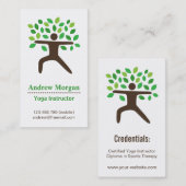 Modern, Yogawellness-Lehrer, Baum Visitenkarte (Vorne/Hinten)